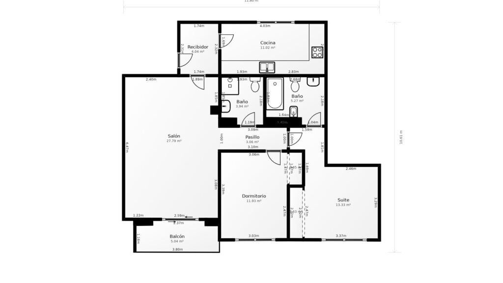 plano acotado piso en venta en Vinaròs con ascensor y plaza de garaje