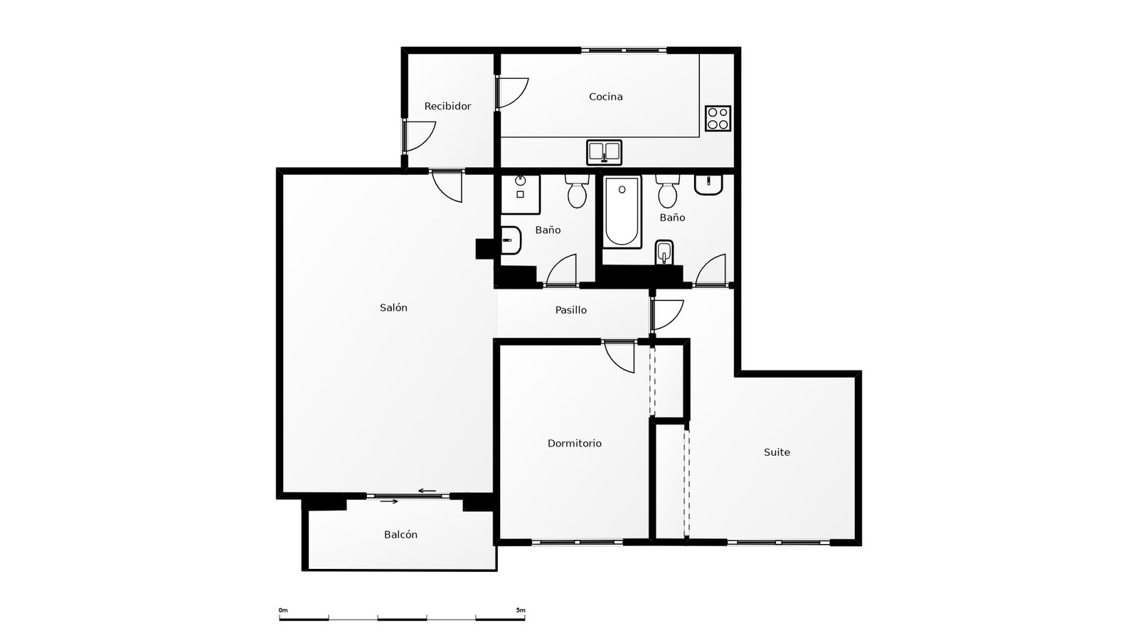 Plano del piso en venta en Vinaròs